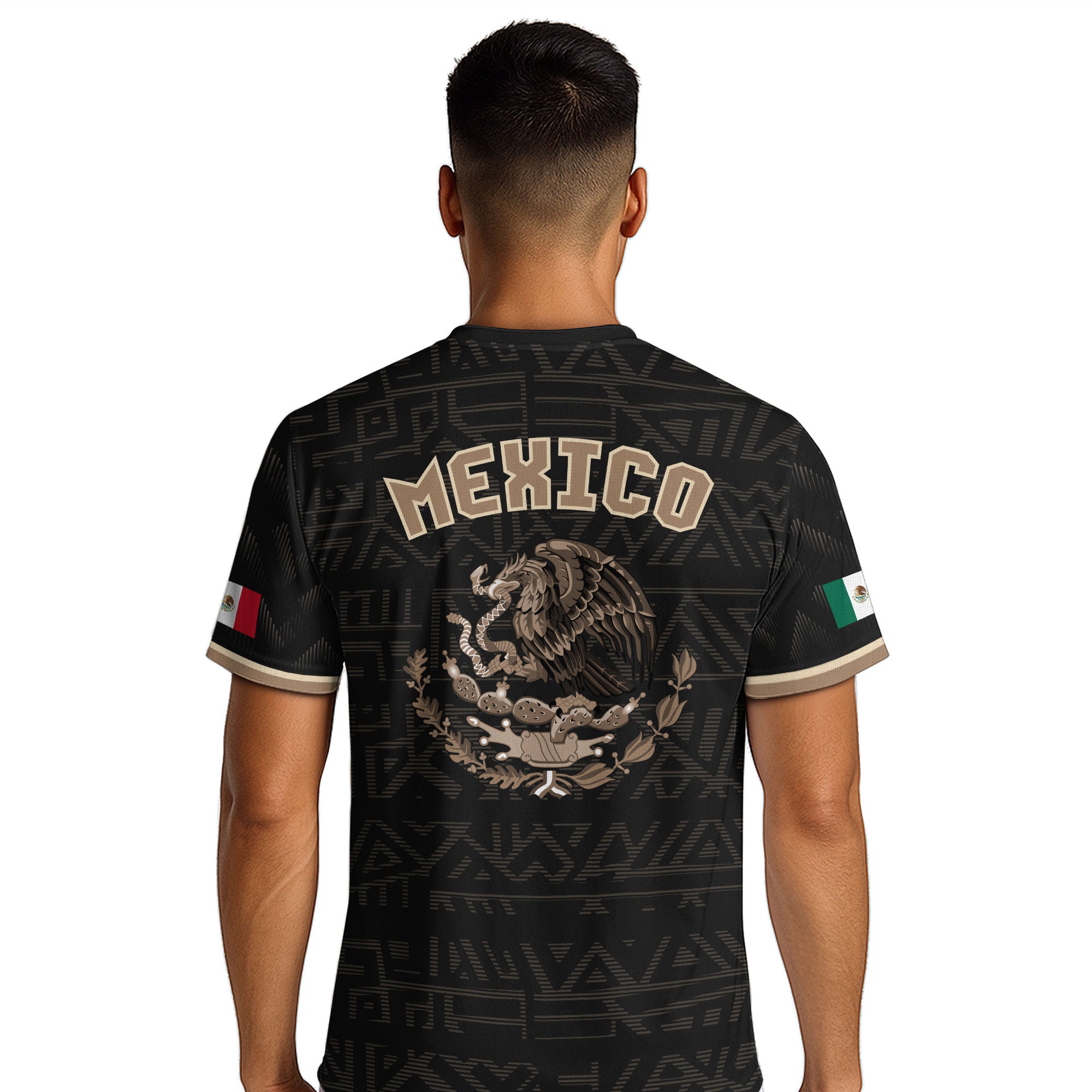 Mexico Soccer Jersey Black Gold Eagle Serpent Design