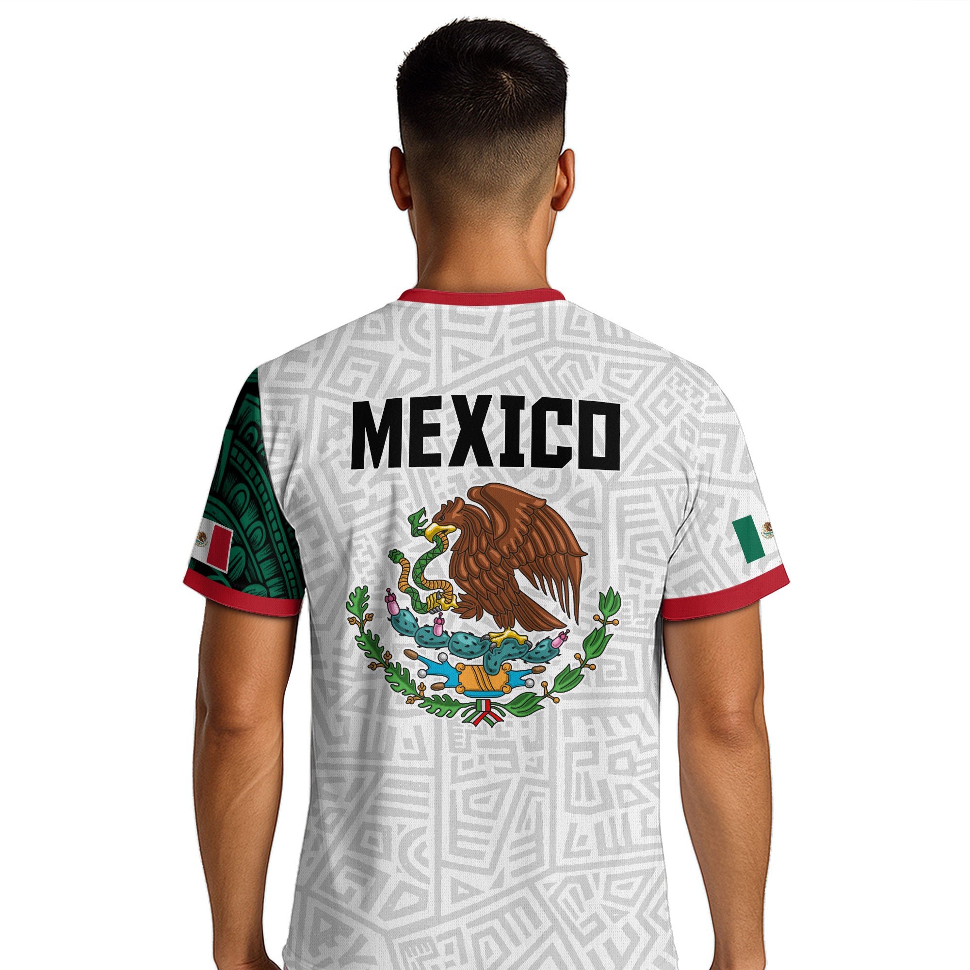 Mexico White Aztec Eagle Design Soccer Jersey