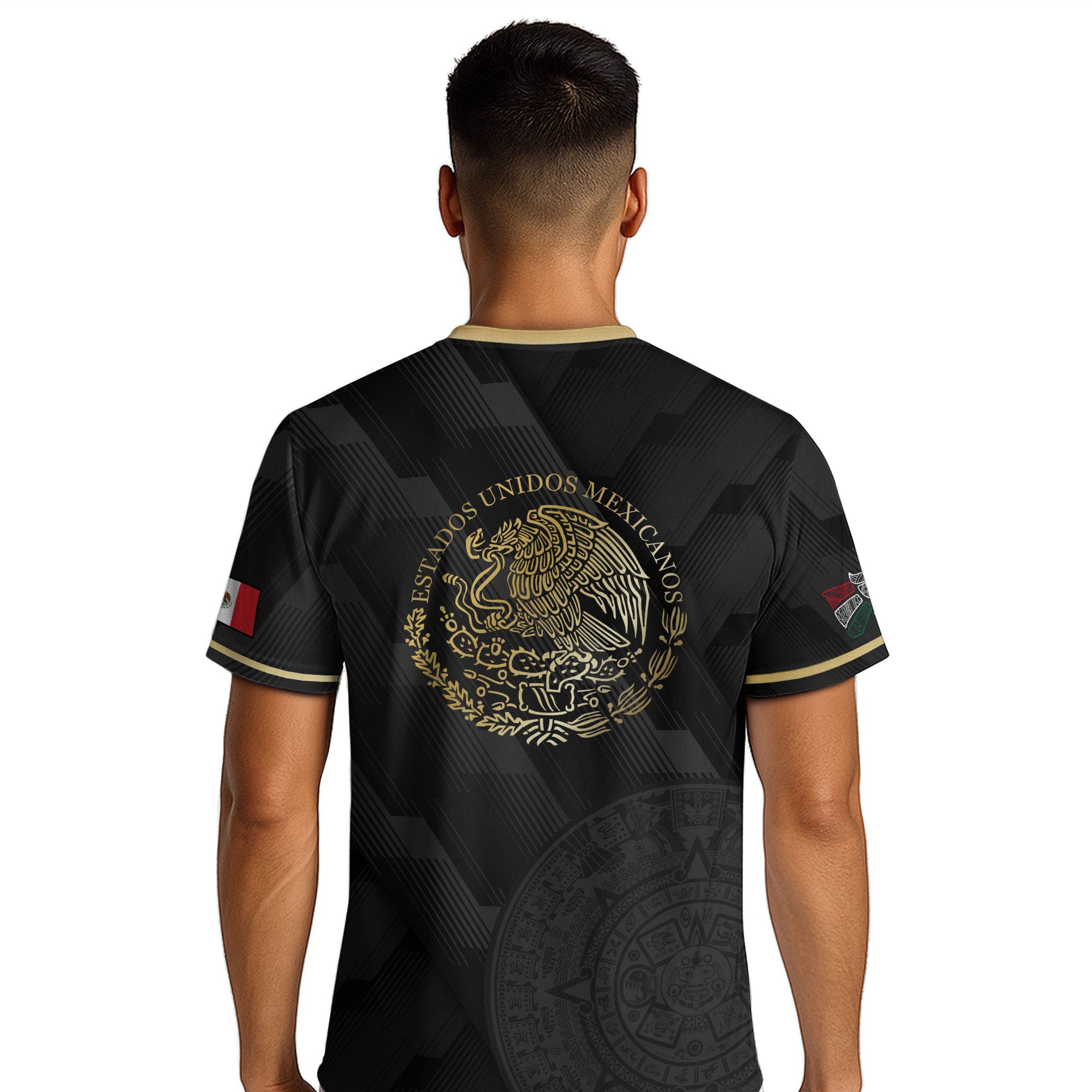 Mexico Soccer Jersey Black Style with Subtle Aztec Design
