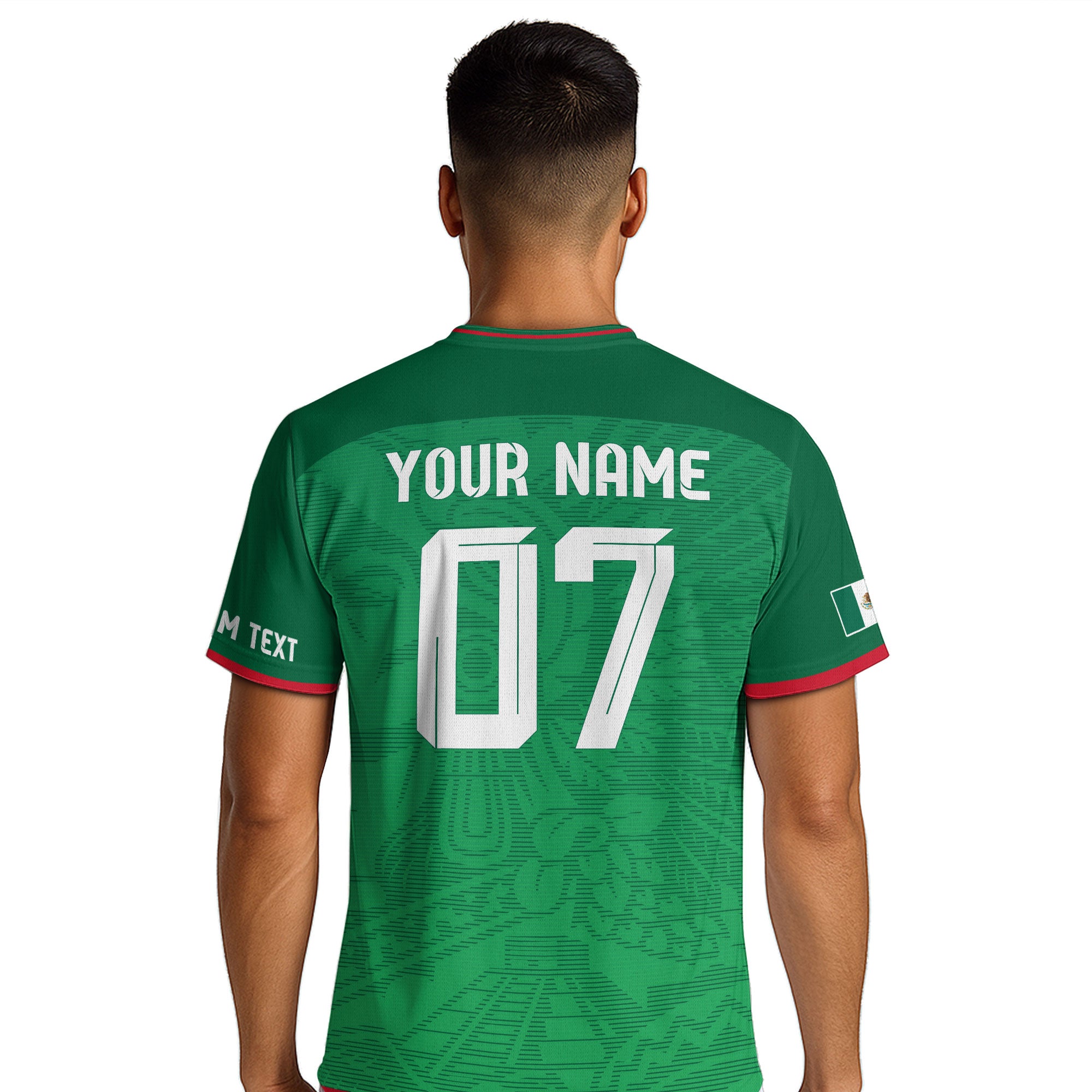 Custom Mexico Green Aztec Pattern Crest Design Soccer Jersey