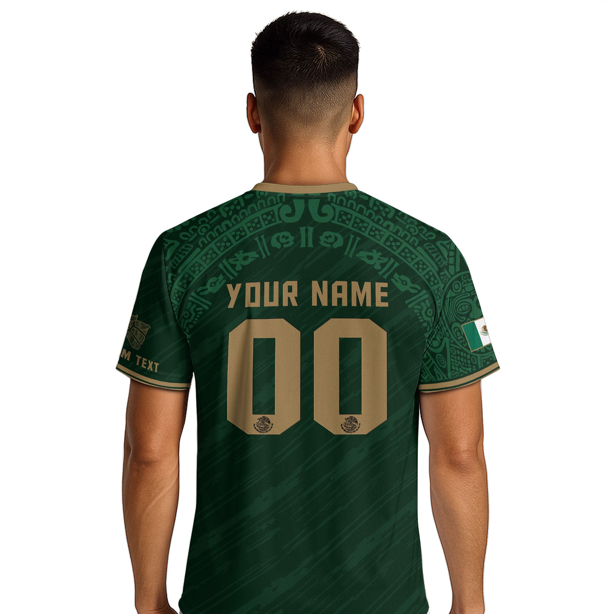 Custom Mexico Soccer Jersey Aztec Calendar Green Edition