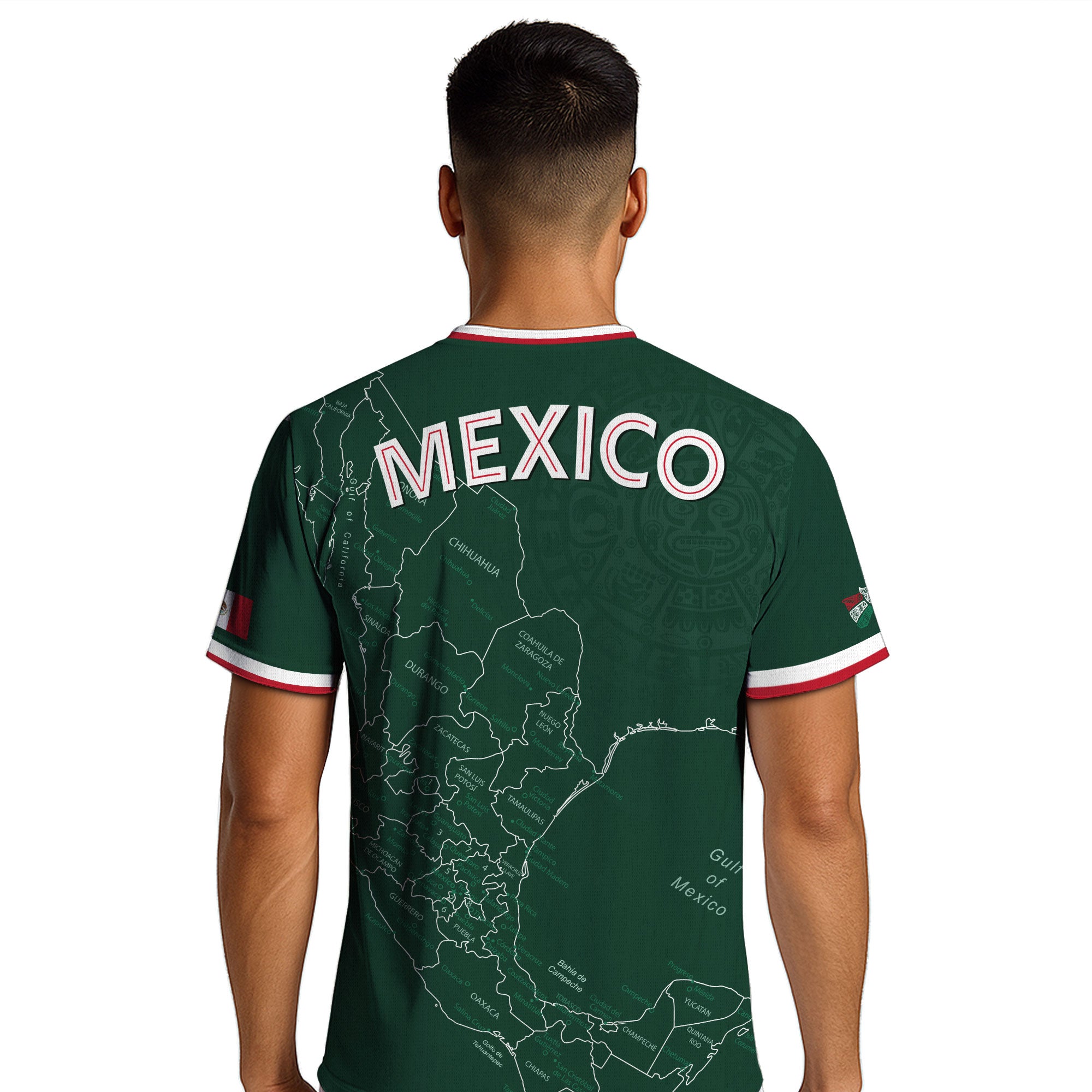 Mexico Green Heritage Map Soccer Jersey with Aztec Details