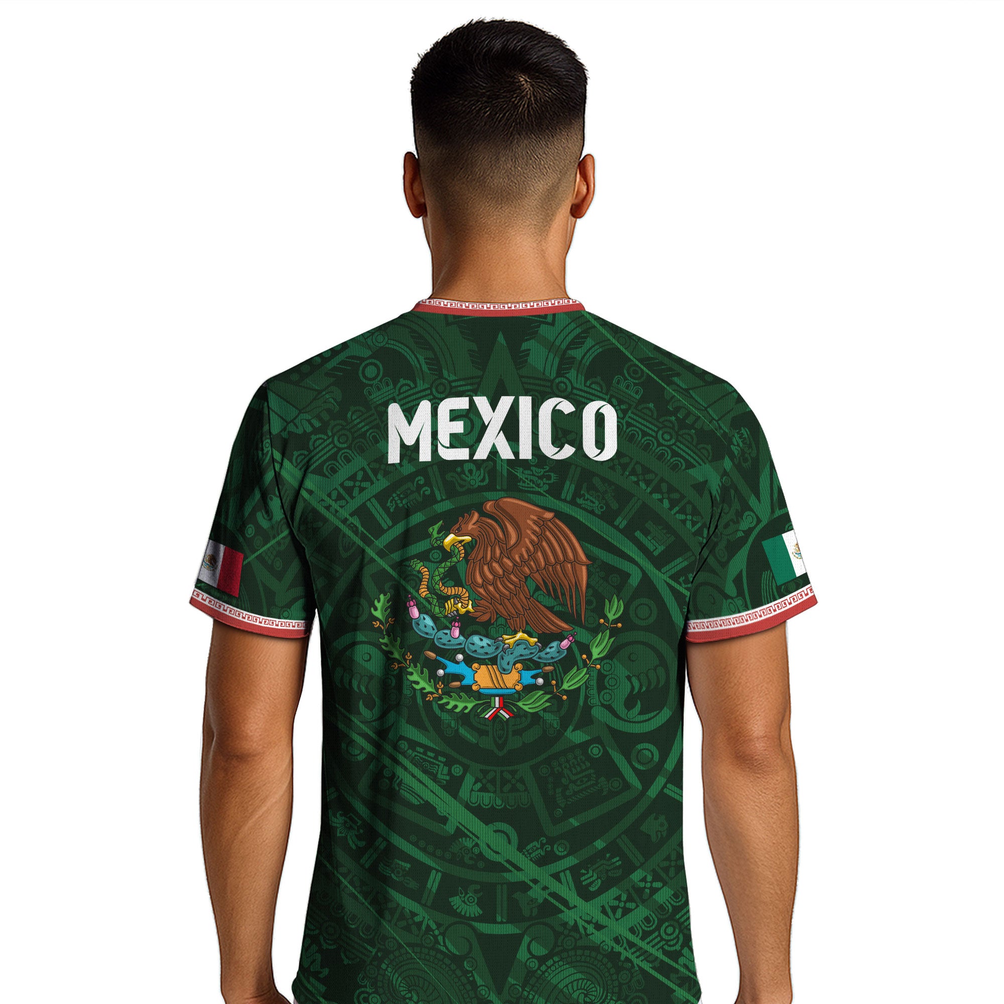 Mexico Green Aztec Calendar National Emblem Soccer Jersey