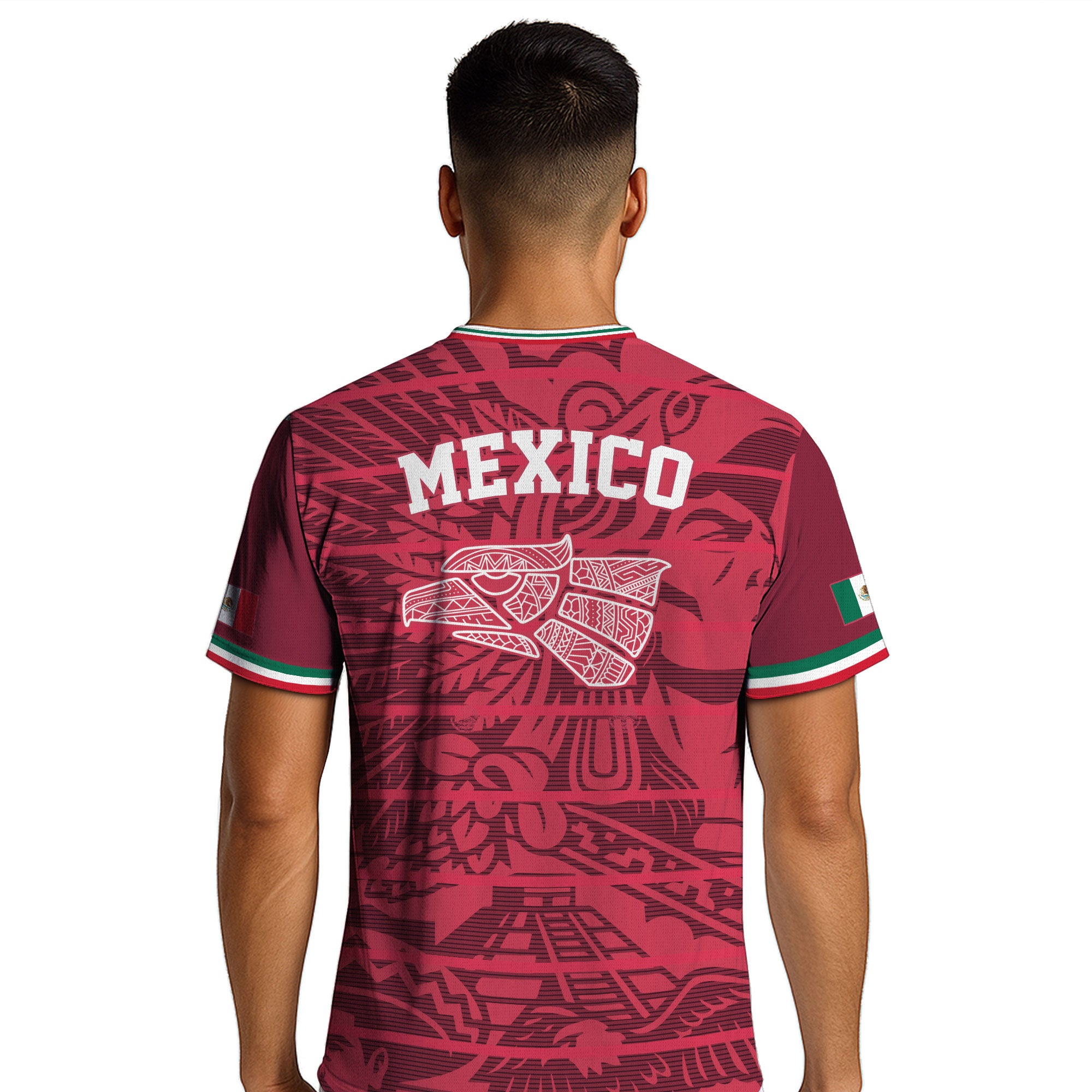 Mexico Red Aztec Heritage Eagle Soccer Jersey