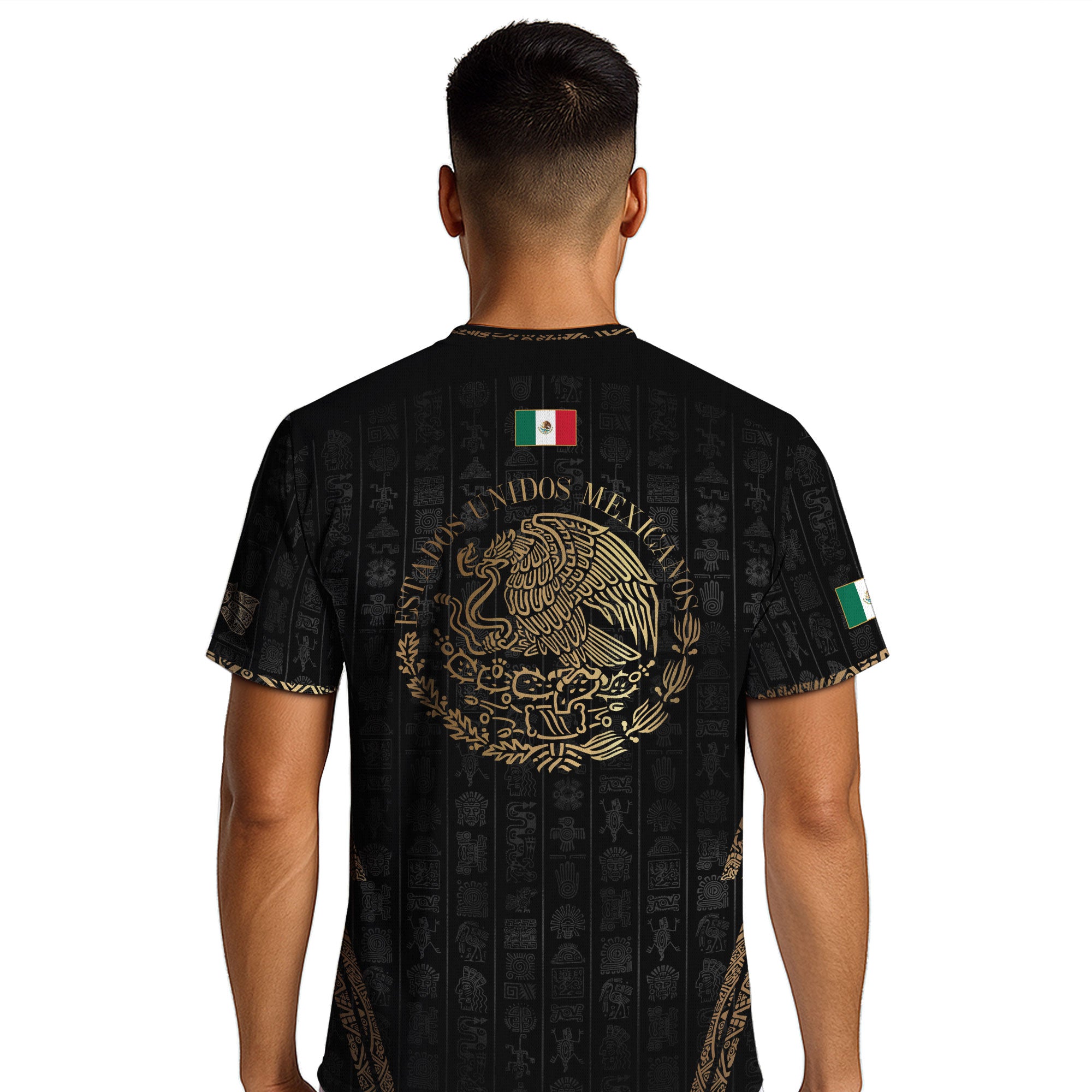 Mexico Black Gold Eagle Emblem Heritage Soccer Jersey