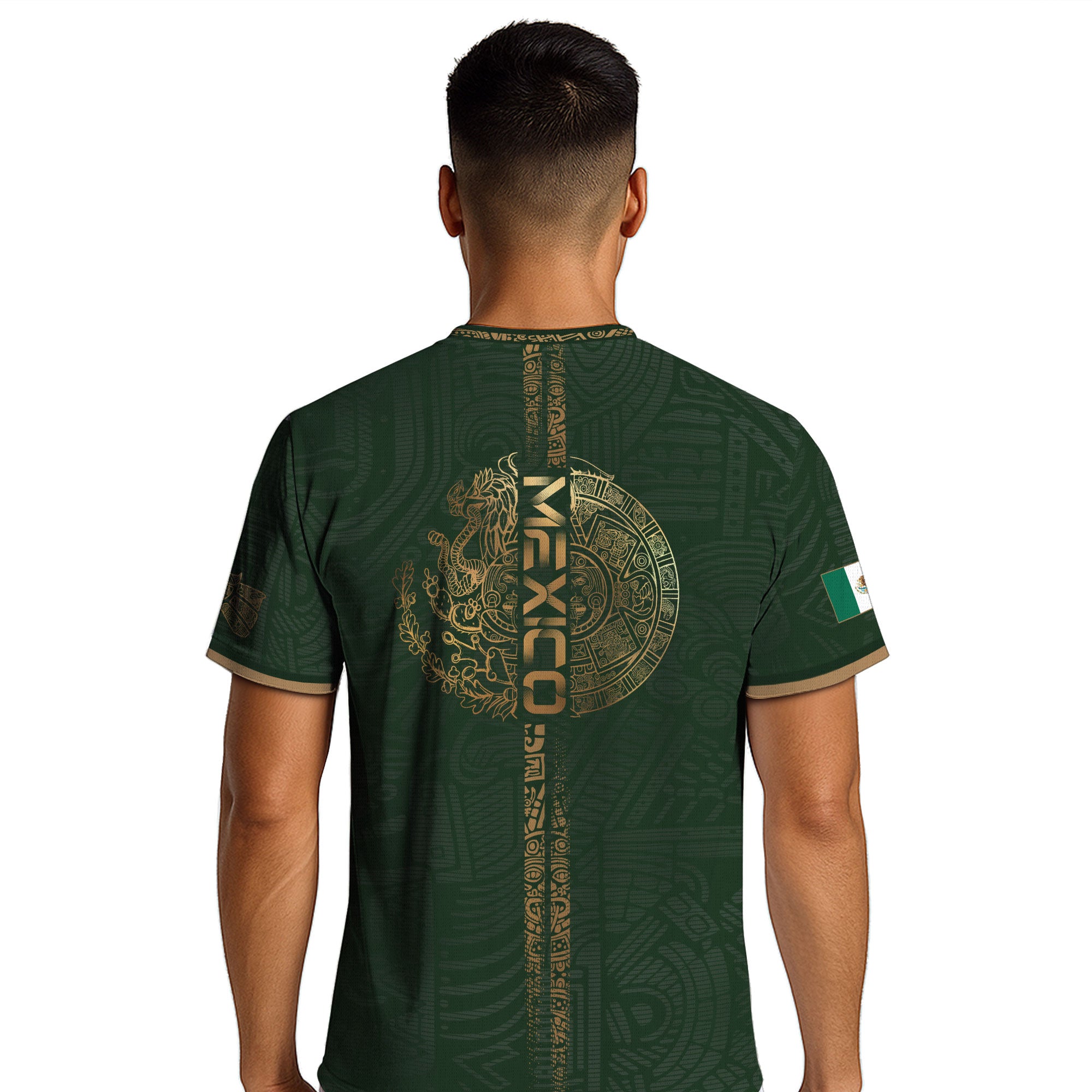 Mexico Green Gold Eagle Aztec Heritage Soccer Jersey