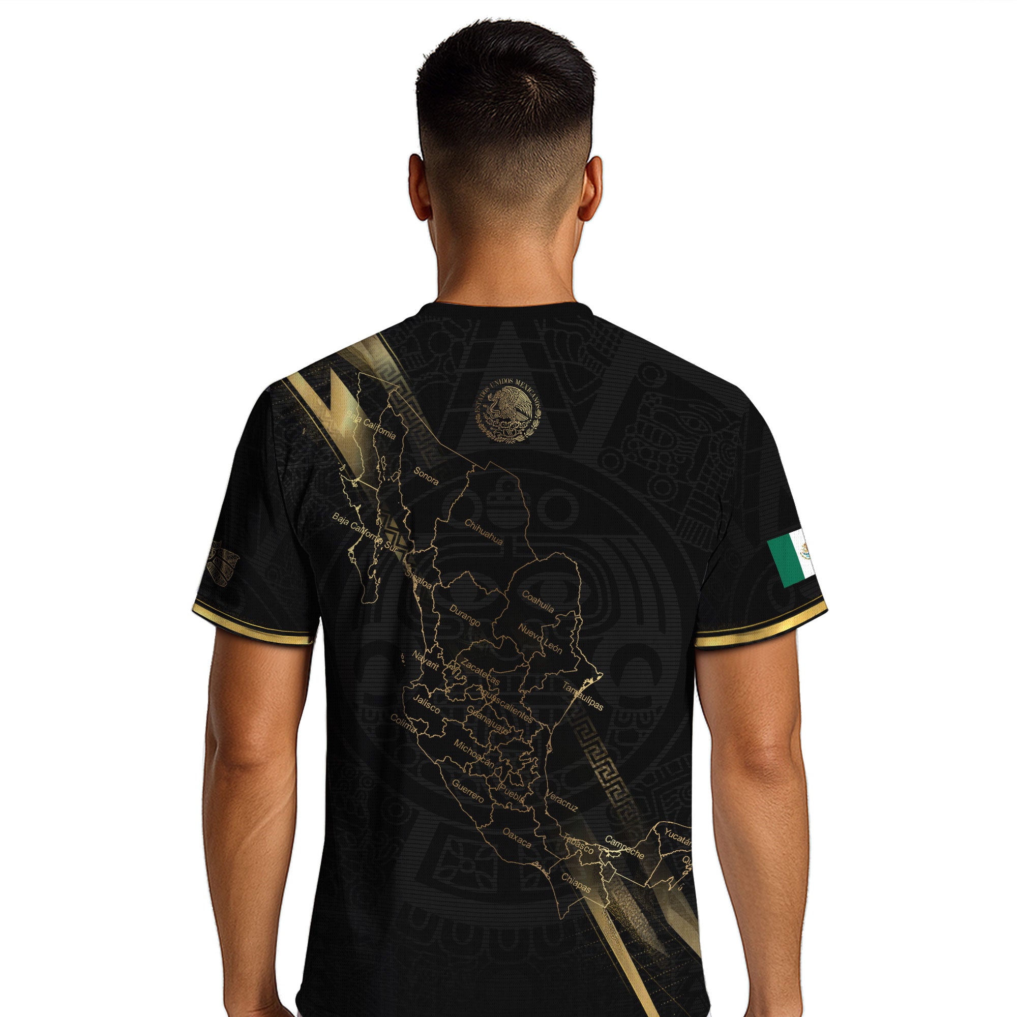 Mexico Black Gold Lightning Map Heritage Soccer Jersey