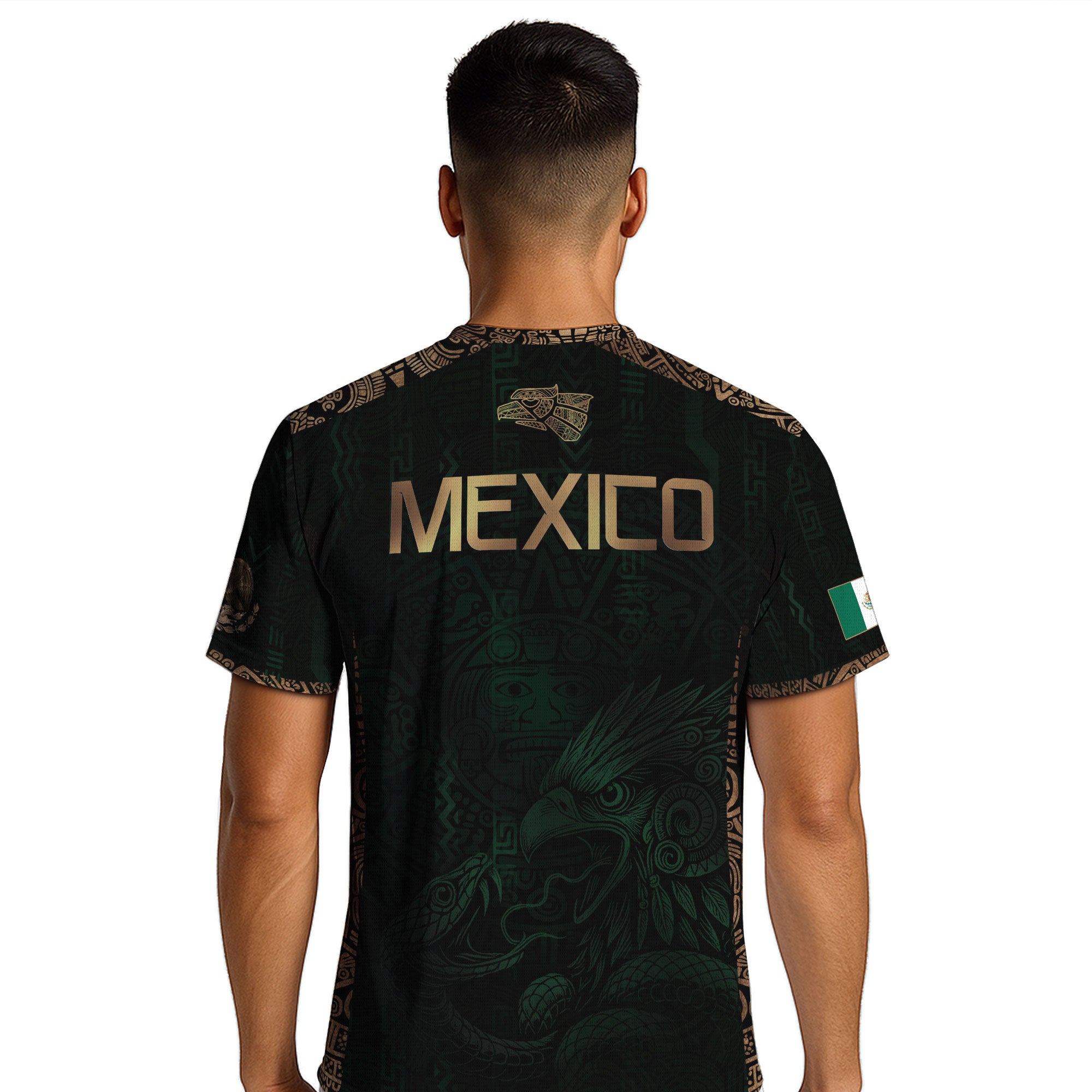 Camiseta de fútbol del Guerrero Águila Azteca Verde y Dorado de México