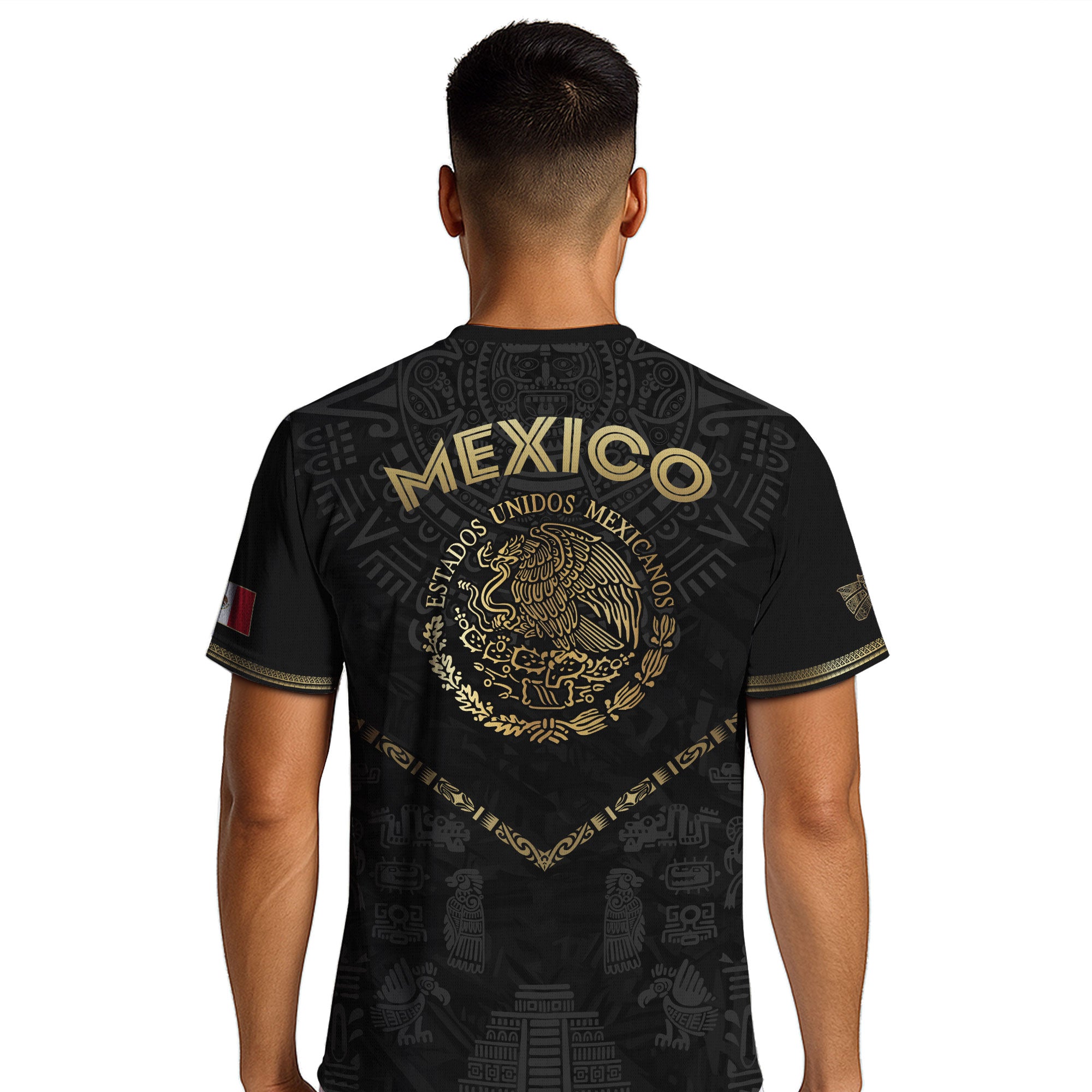 Mexico Black Gold Aztec Pyramid Heritage Soccer Jersey