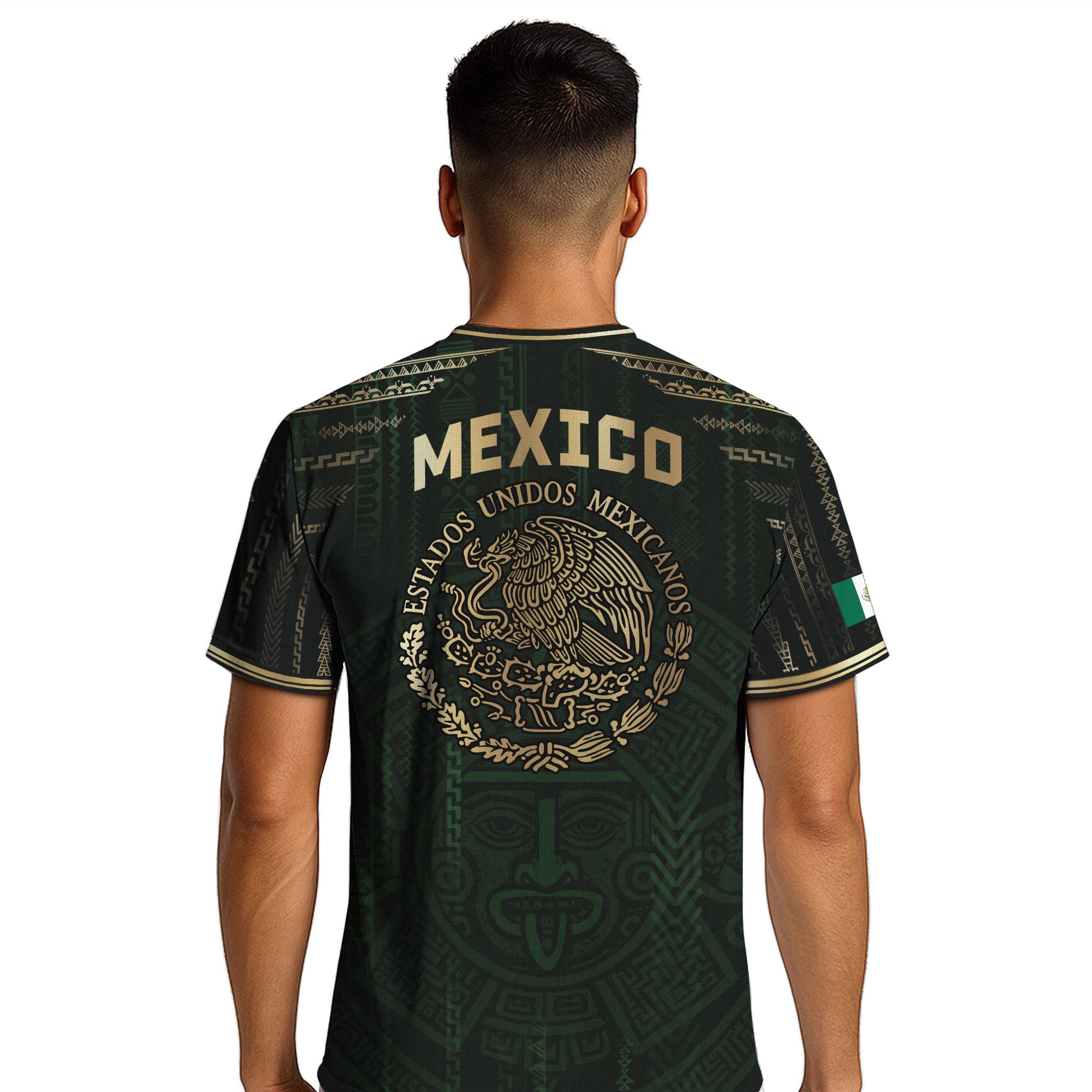 Mexico Green Gold Aztec Sun God Heritage Soccer Jersey