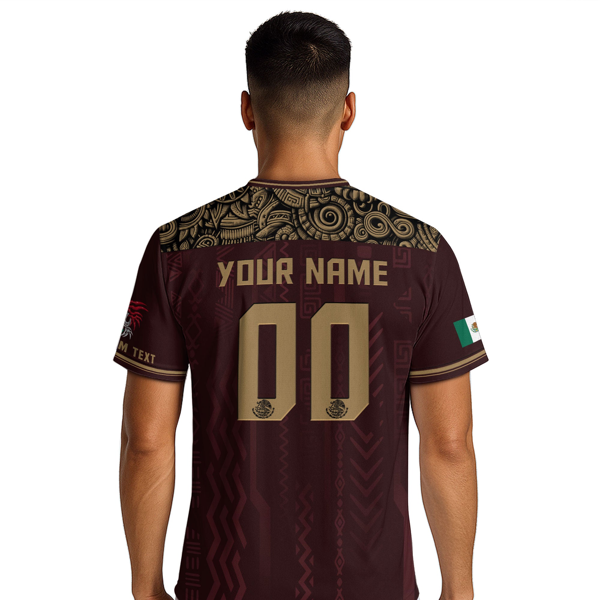 Custom Mexico Aztec Heritage Soccer Jersey Gold Eagle Pride Roots Design Shirt