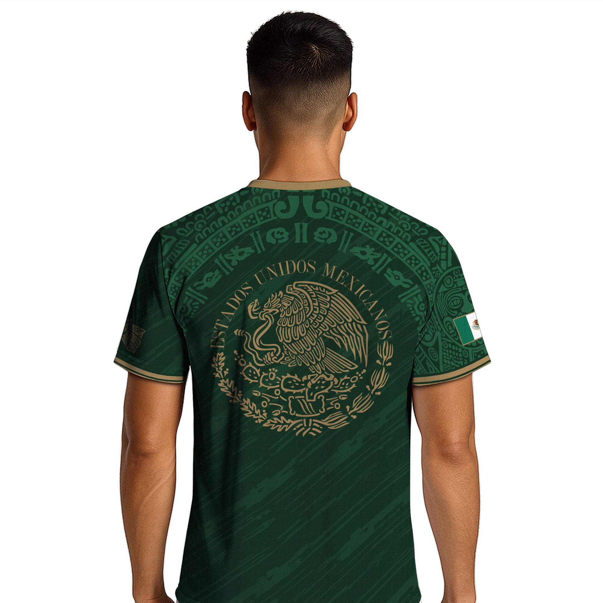 Mexico Green Gold Aztec Calendar Heritage National Pride Jersey