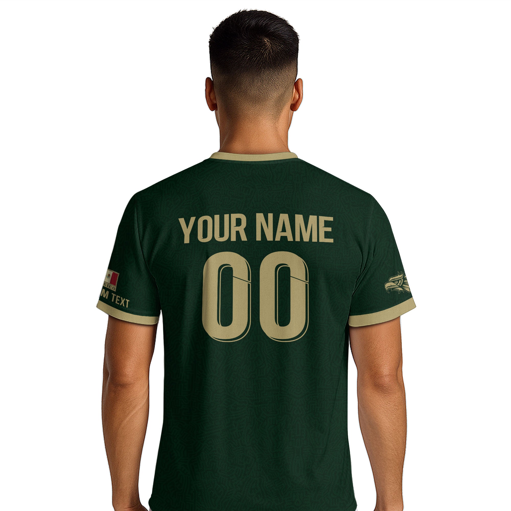 Custom Mexico Jersey Green Gold Our Lady of Guadalupe Design