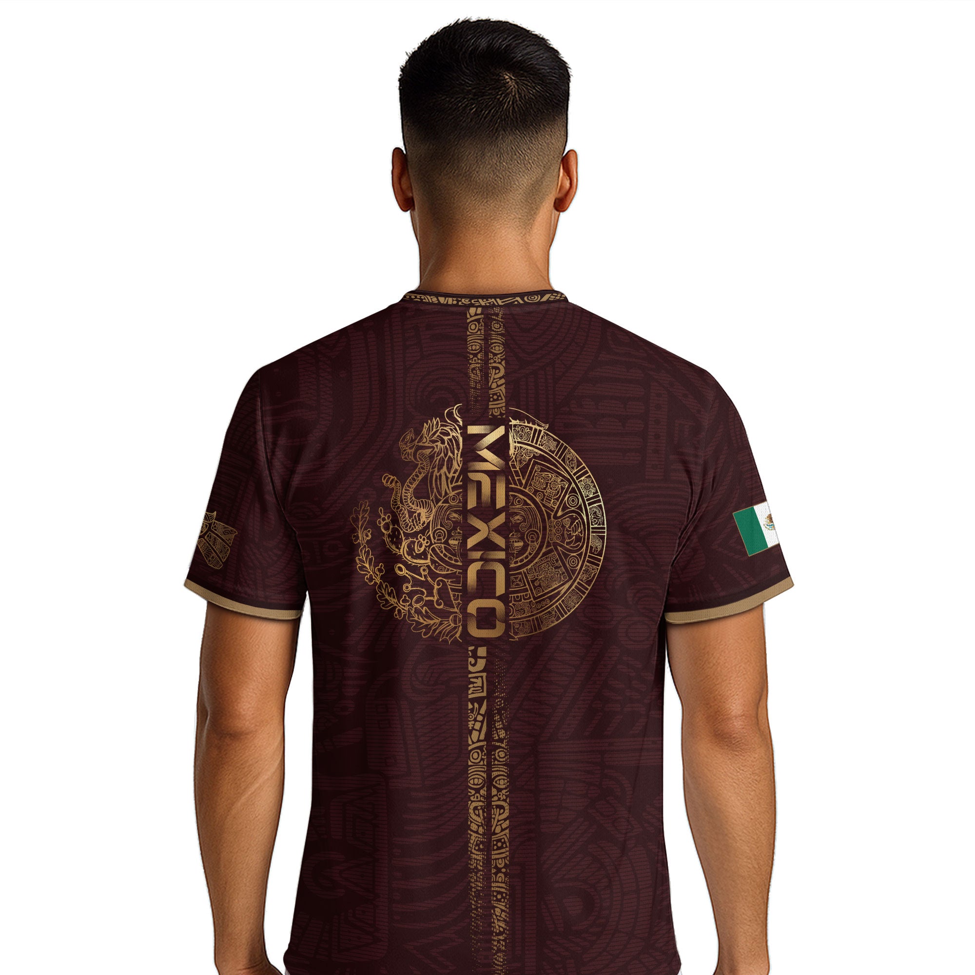 Mexico Burgundy Aztec Eagle Heritage Soccer Jersey