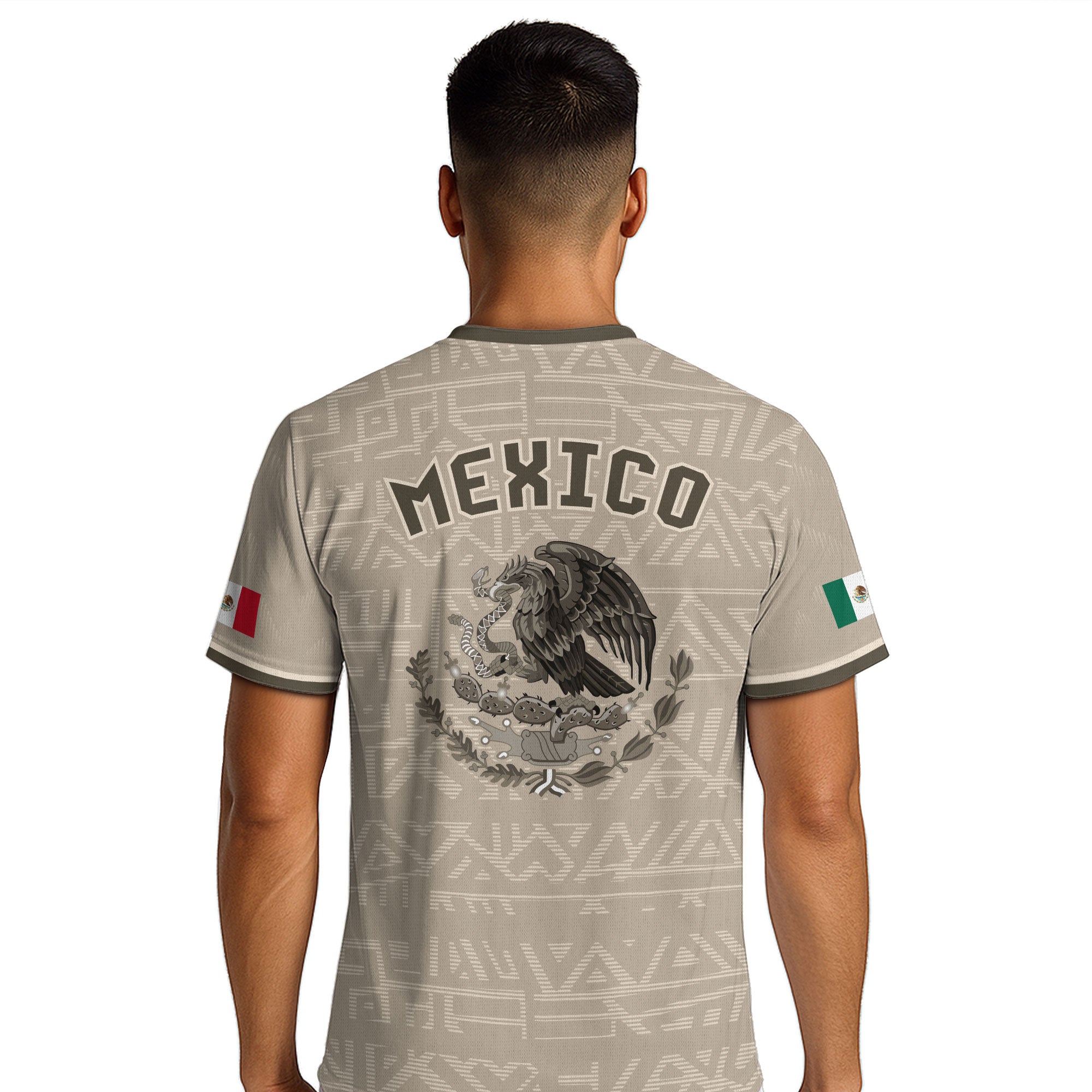 Mexico Beige Aztec Eagle Coat of Arms Soccer Jersey
