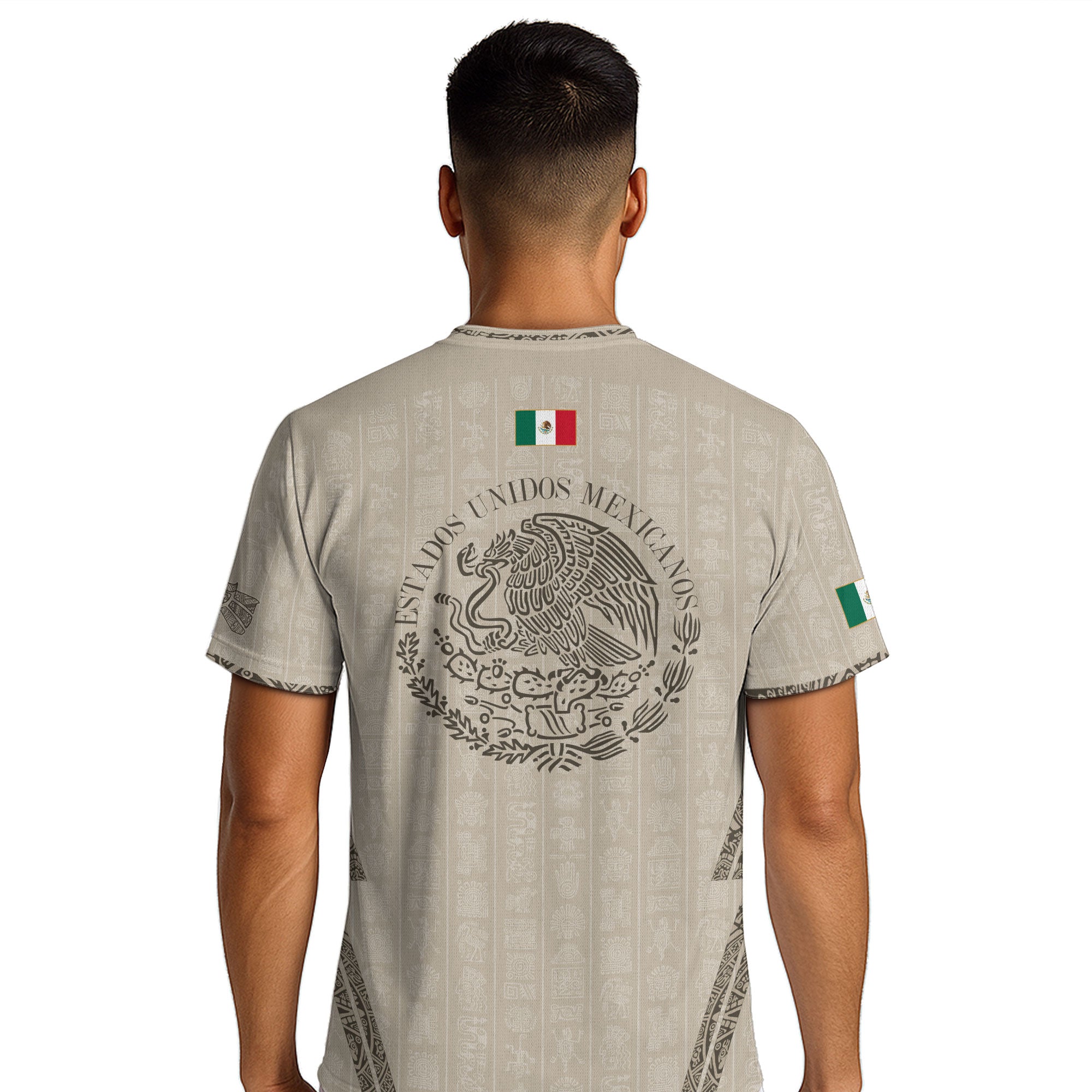 Mexico Beige Aztec Pattern Eagle Heritage Pride Soccer Jersey