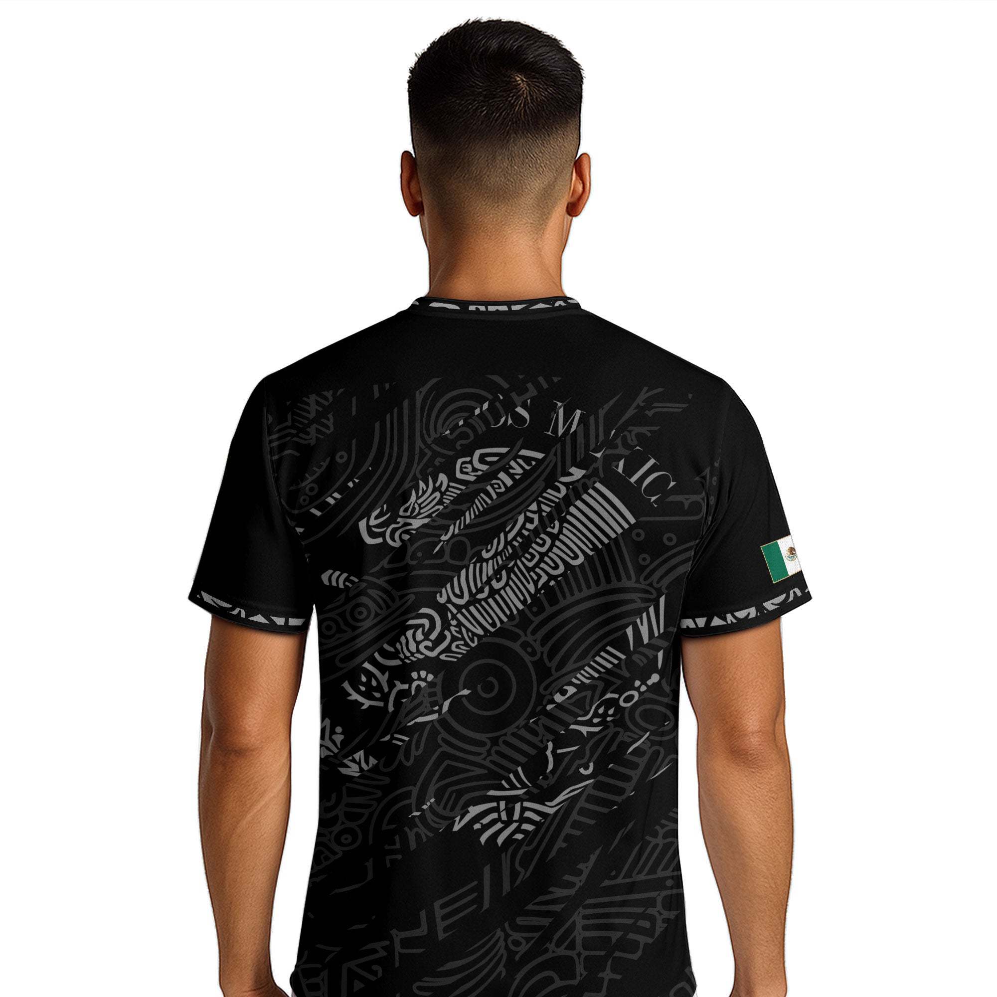 Mexico Black Grey Feathered Serpent Heritage Mens Football Soccer Jersey