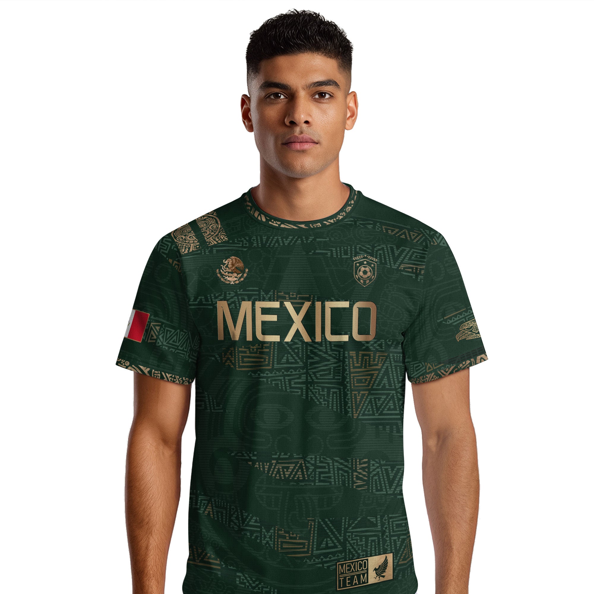 Mexico Green Gold Aztec Heritage Soccer Jersey