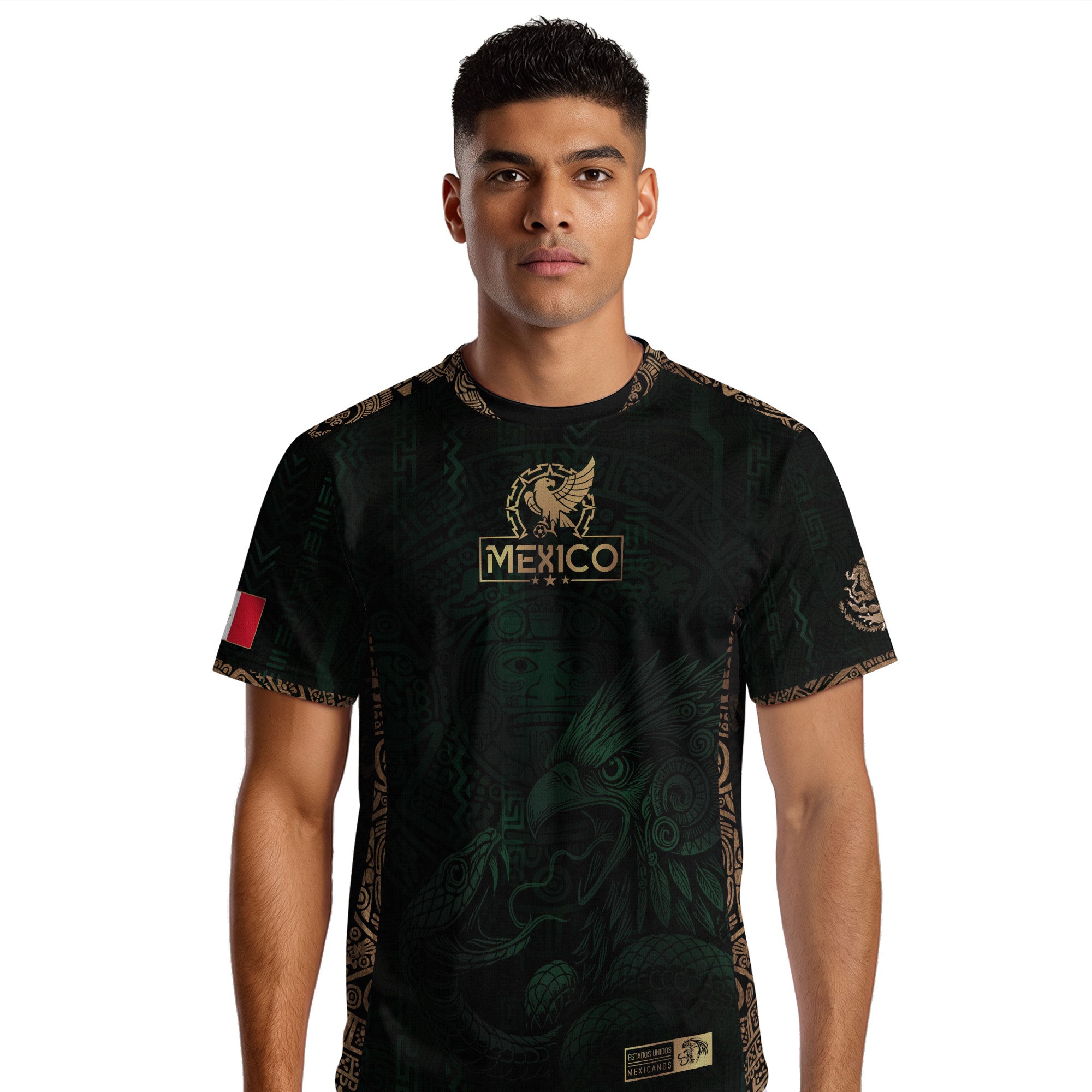 Camiseta de fútbol del Guerrero Águila Azteca Verde y Dorado de México
