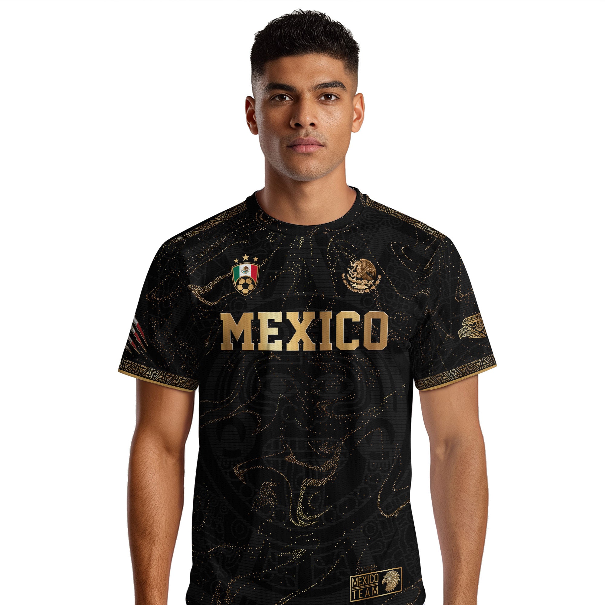 Mexico Black Gold Map Heritage Soccer Jersey