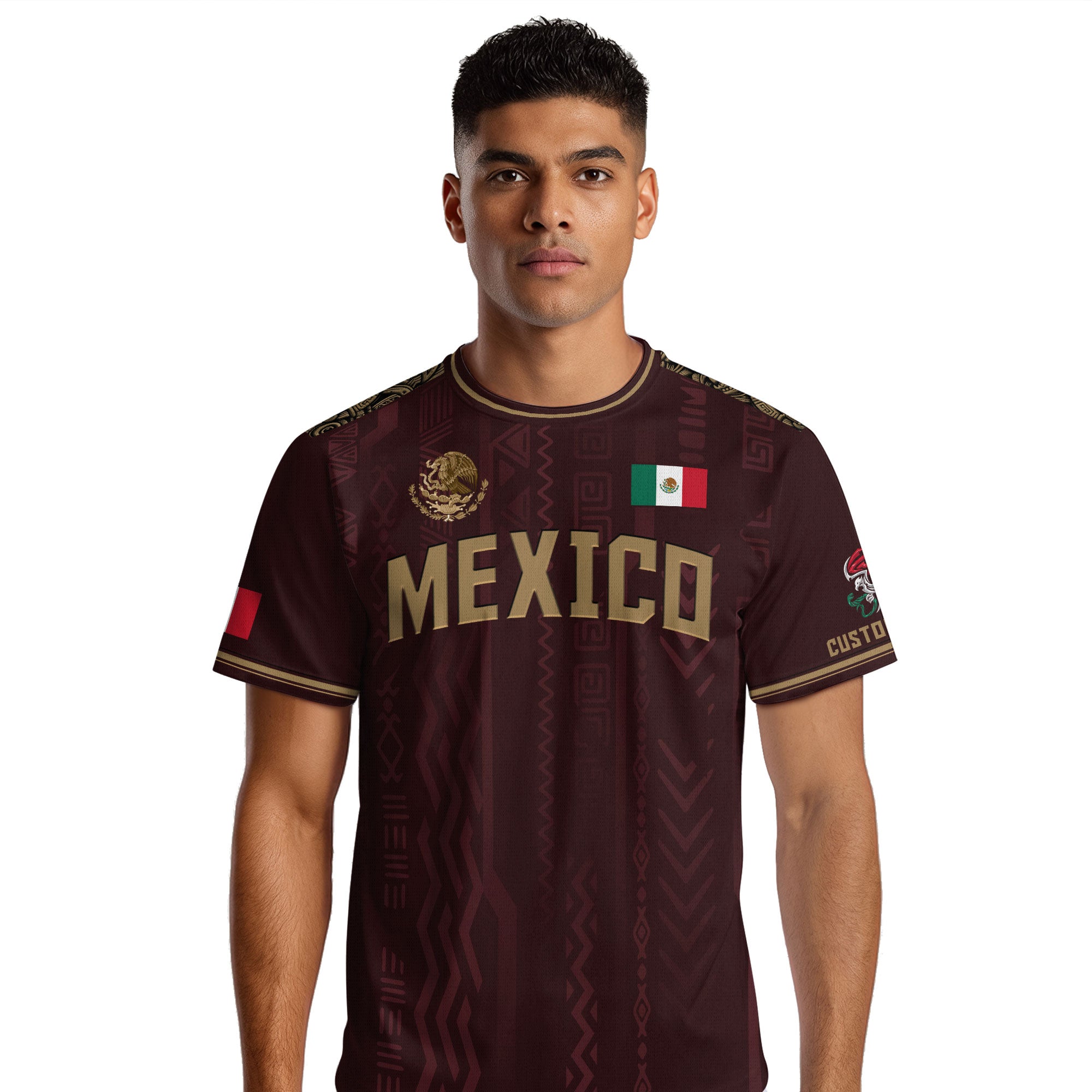 Custom Mexico Aztec Heritage Soccer Jersey Gold Eagle Pride Roots Design Shirt