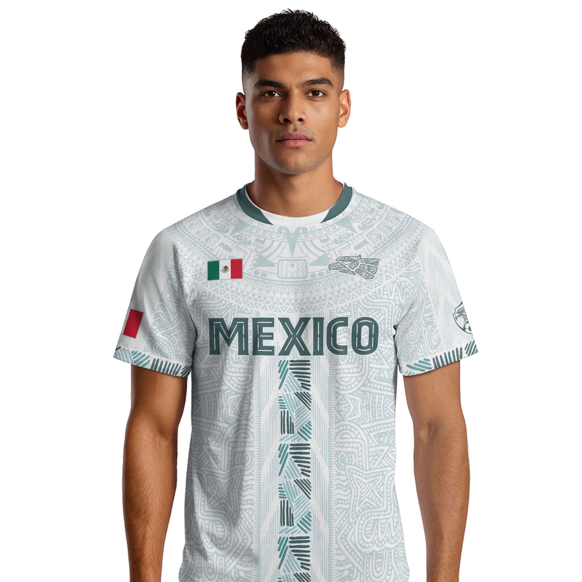 Mexico White Green Aztec Calendar Heritage Soccer Jersey
