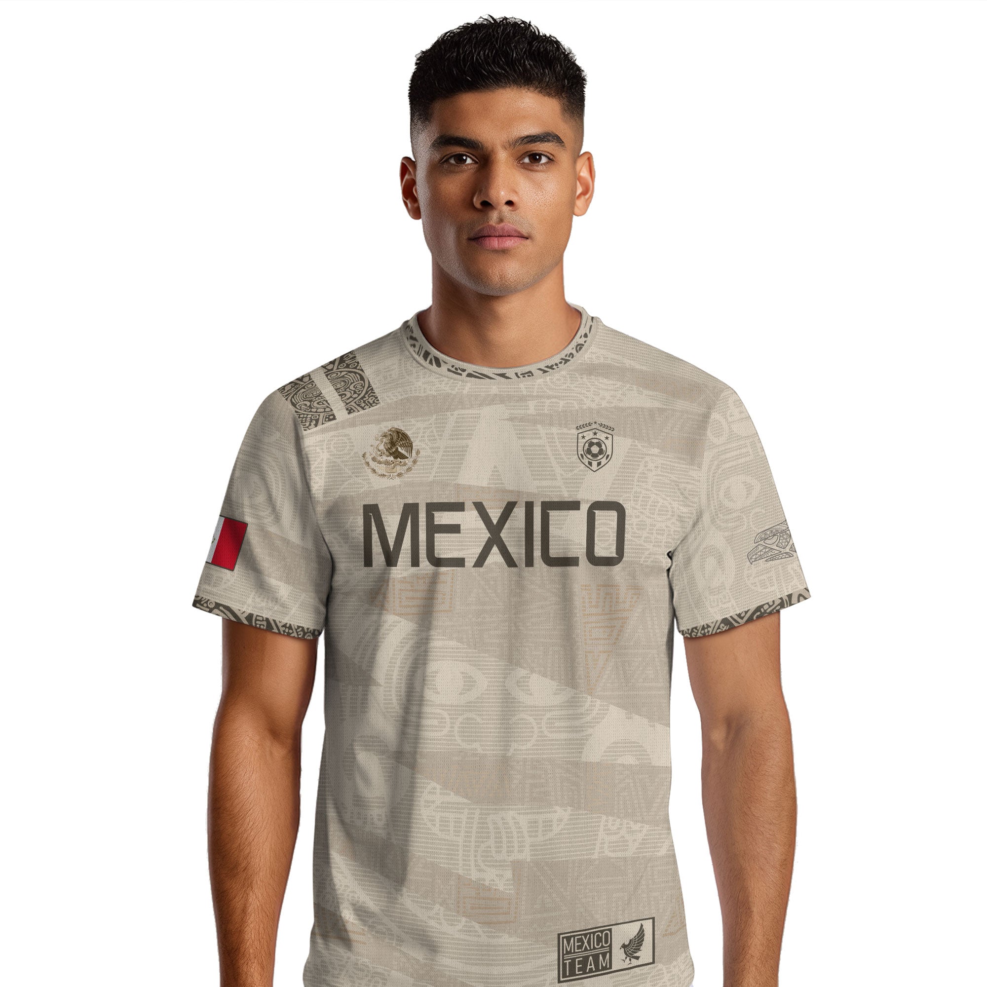 Mexico Beige Aztec Heritage Soccer Jersey