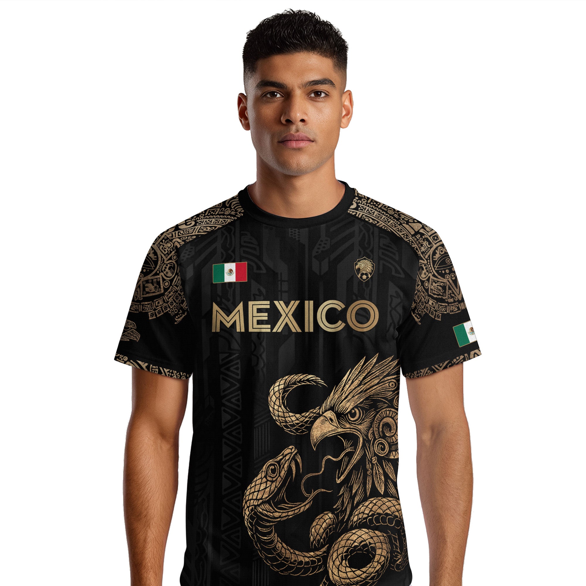 Mexico Black Eagle Aztec Heritage Soccer Jersey