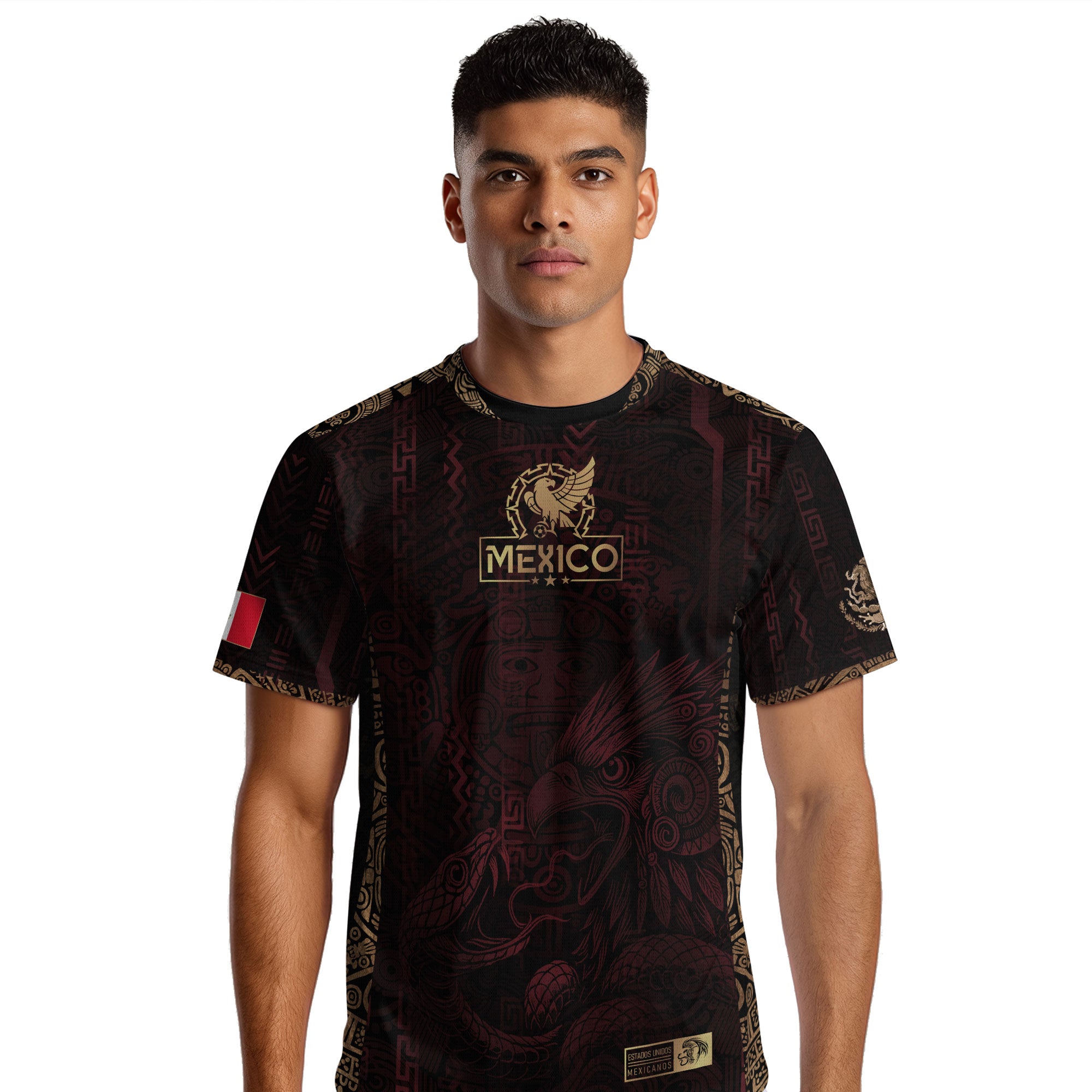 Mexico Maroon Aztec Eagle Heritage Soccer Jersey