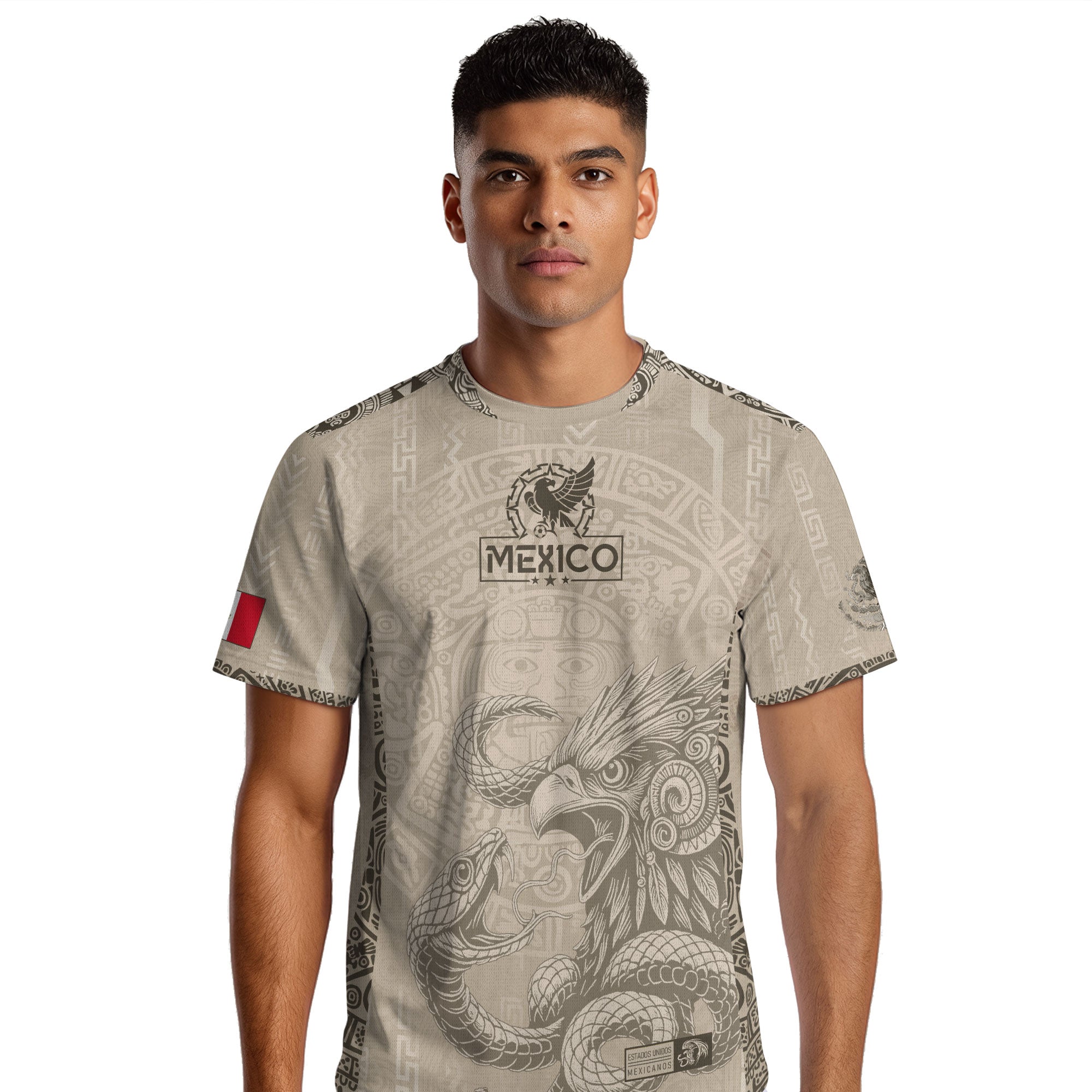 Mexico Beige Aztec Sunstone Eagle Heritage Soccer Jersey