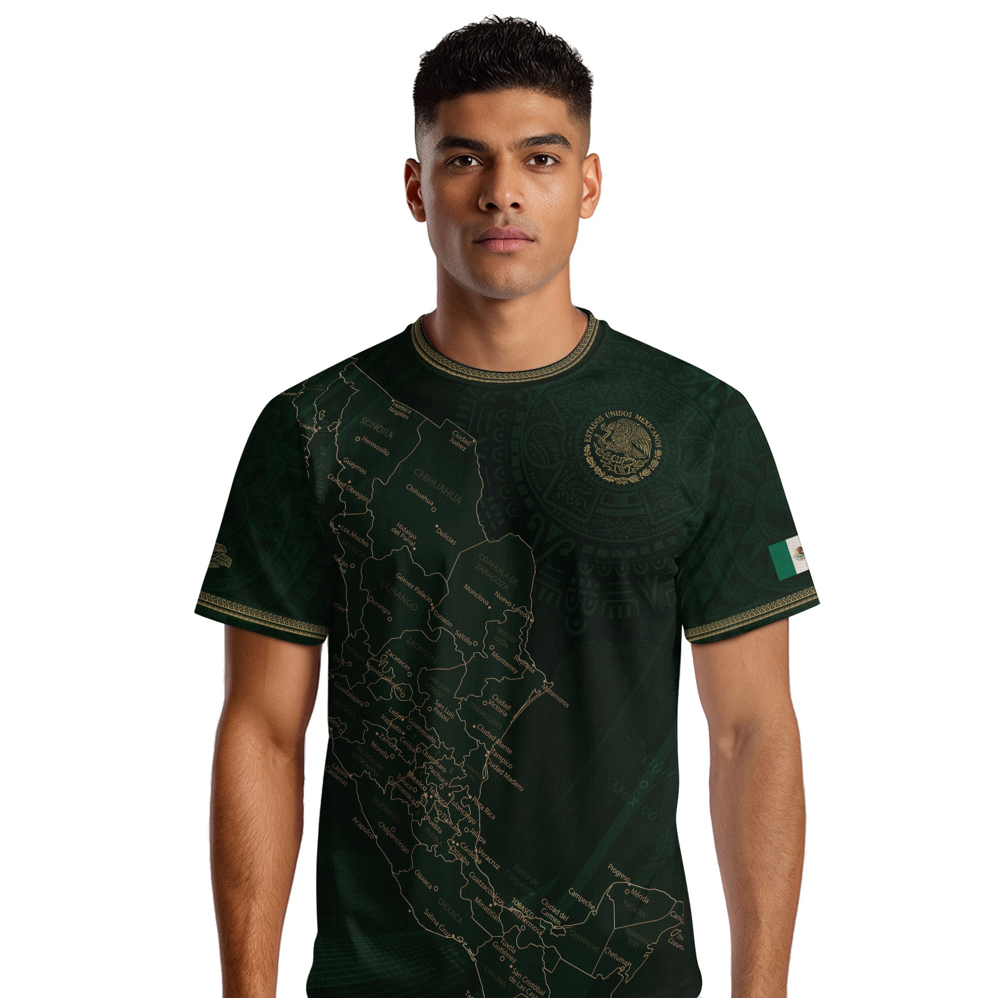 Mexico Green Map Design Aztec Heritage Pride Soccer Jersey