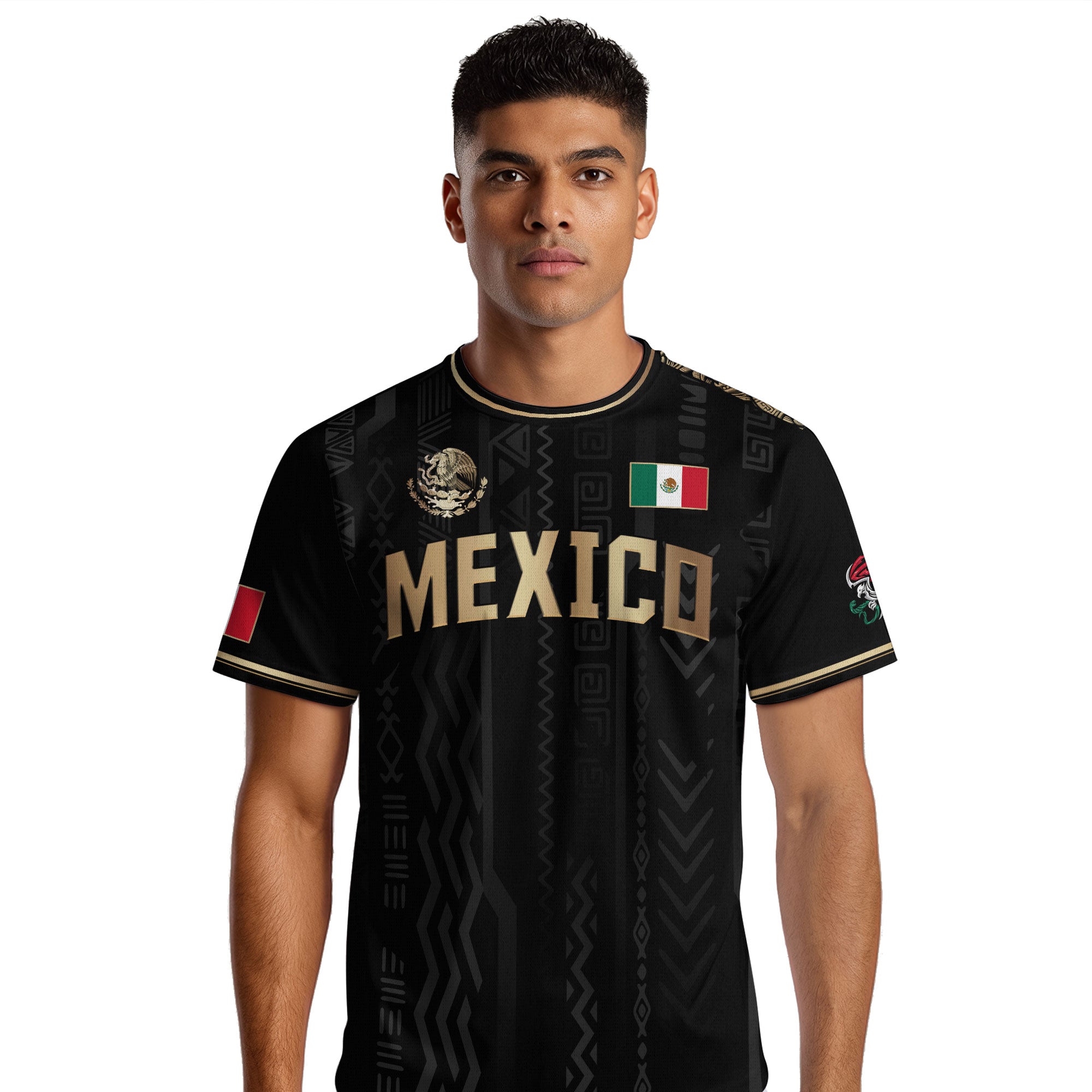 Mexico Black Gold National Emblem Soccer Jersey