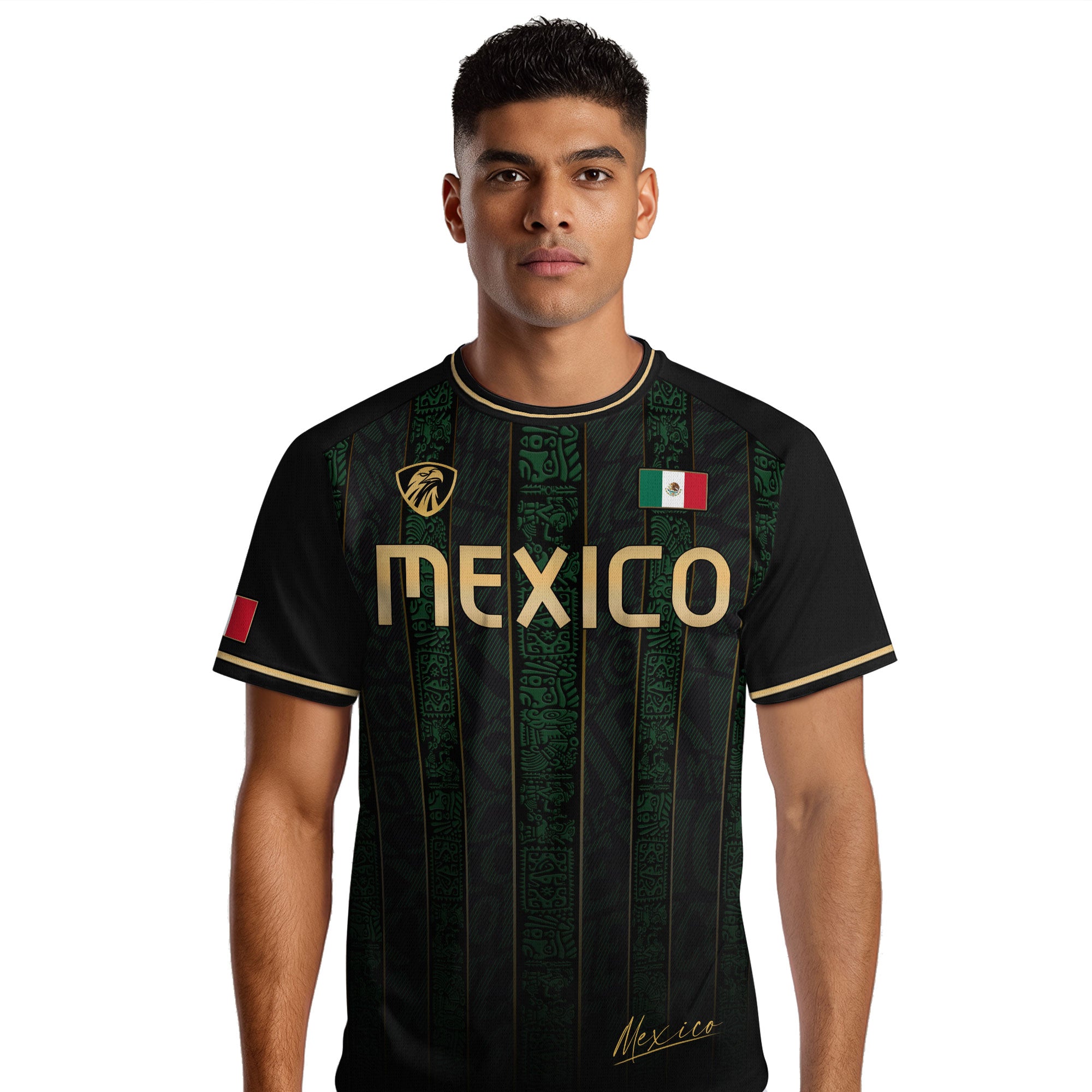 Mexico Aztec Ancient Heritage National Seal Mens Football Soccer Jersey
