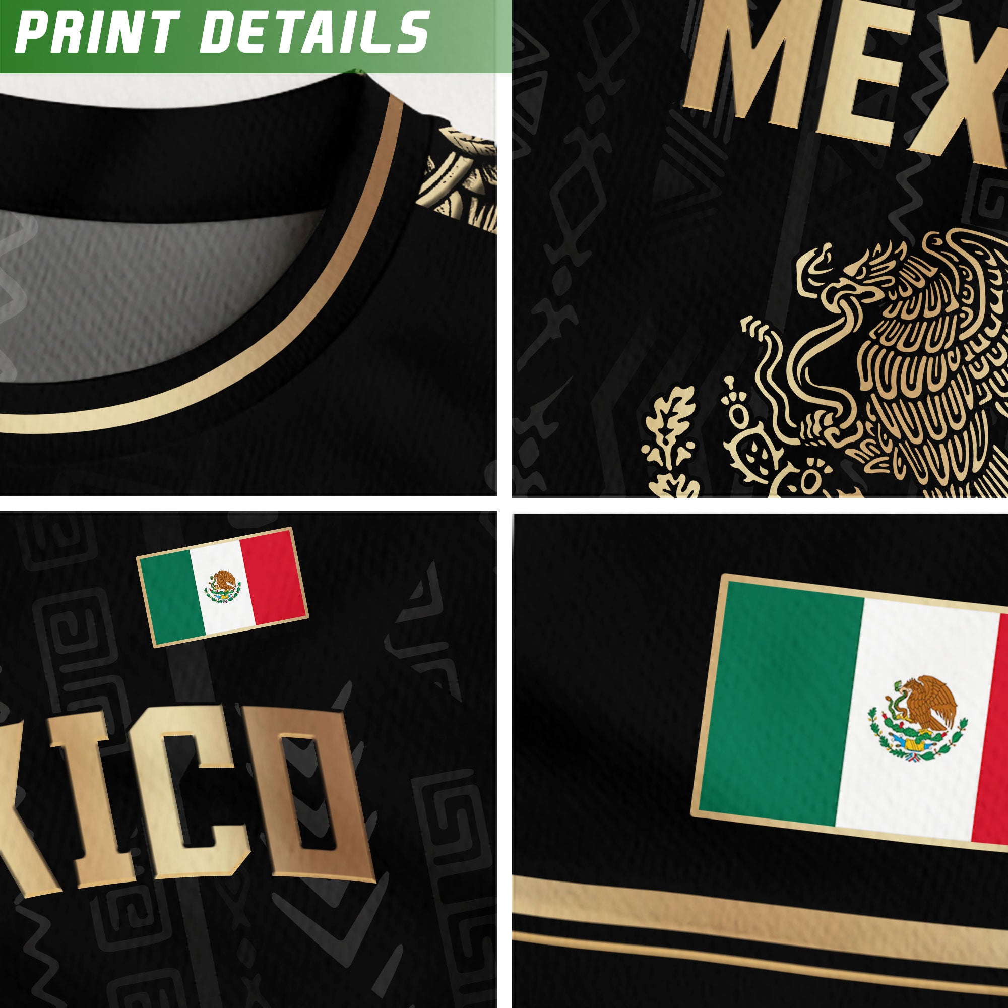 Mexico Black Gold National Emblem Soccer Jersey